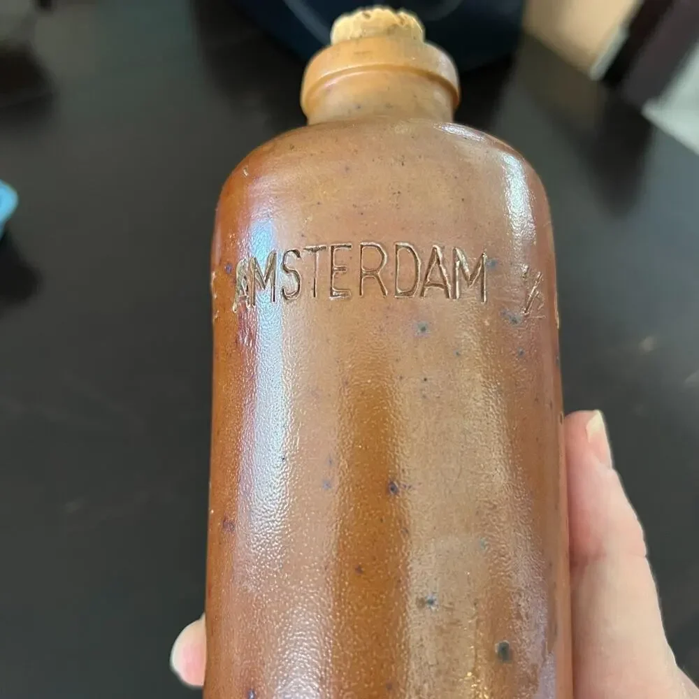 Vintage Erven Lucas Bols Amsterdam 1 Liter Stoneware Bottle Crock Heavyweight